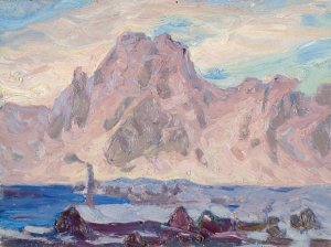Lofoten in Violet. Study by Anna Boberg Oil Painting