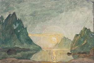Midnight Sun. Study from North Norway by Anna Boberg Oil Painting