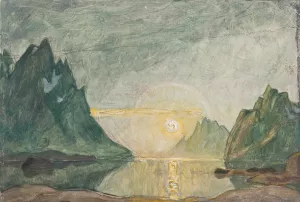 Midnight Sun. Study from North Norway by Anna Boberg Oil Painting