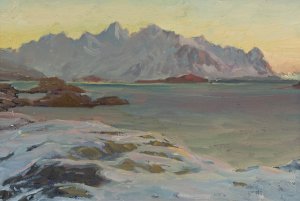 Mountains.Study from North Norway by Anna Boberg Oil Painting