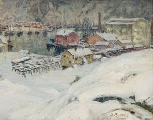 Overcast Weather. Study from North Norway by Anna Boberg Oil Painting