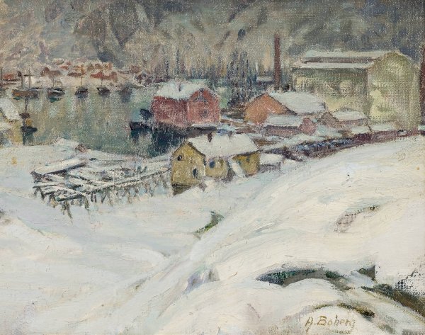 Overcast Weather. Study from North Norway by Anna Boberg - Hand-Painted Oil Painting Reproduction