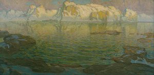 Silent evening - Scene from Lofoten by Anna Boberg Oil Painting