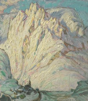 Snowy Mountains. Study from Lofoten Oil painting by Anna Boberg