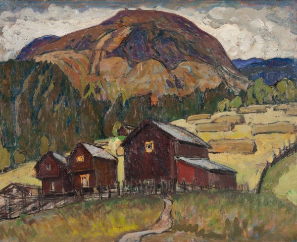 Summer Landscape with Shielings. Study from North Norway by Anna Boberg - Hand-Painted Oil Painting Reproduction