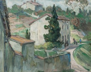 The Red Roofs. Study from the South of France by Anna Boberg Oil Painting