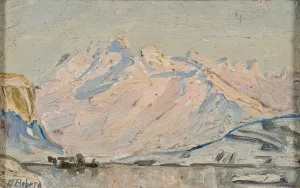 The Sun over Lofoten. Study by Anna Boberg Oil Painting