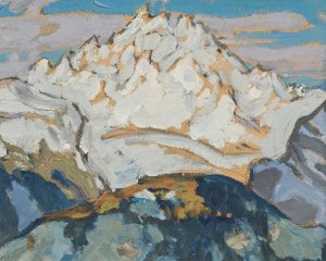 The White Mountain Top. Study from Switzerland Oil painting by Anna Boberg