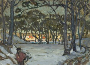 Winter Study from Djurgarden, Stockholm by Anna Boberg Oil Painting