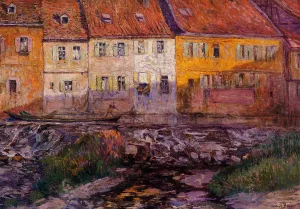 Pink and Yellow Houses by Anna Boch - Oil Painting Reproduction