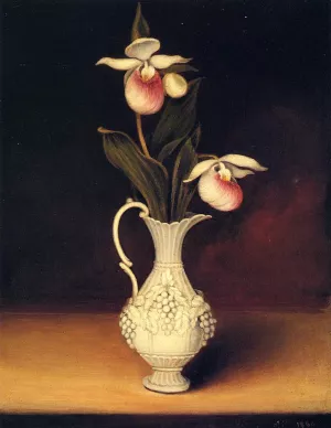 Lady Slippers in a Parian Vase by Anna Claypoole Peale - Oil Painting Reproduction