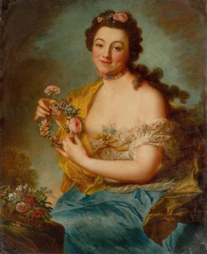 Selbstbildnis als Flora by Anna Dorothea Therbusch Oil Painting