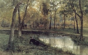 In the Bois de Boulogne, Paris by Anna Gardell-Ericson Oil Painting