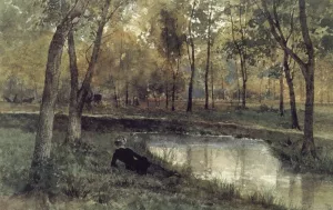 In the Bois de Boulogne, Paris Oil painting by Anna Gardell-Ericson