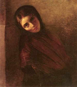 A Young Girl by Anna Maria Elisabeth Jerichau-Baumann Oil Painting
