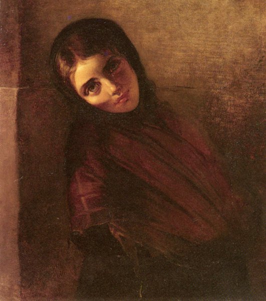 Main Product Photo of A Young Girl Painting by Anna Maria Elisabeth Jerichau-Baumann