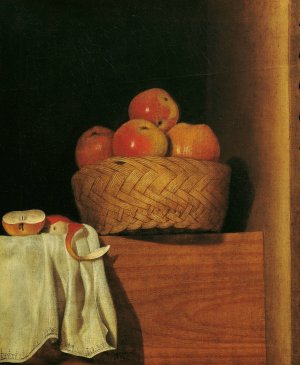 Stillleben mit Apfelkorb by Anna Maria Punz Oil Painting
