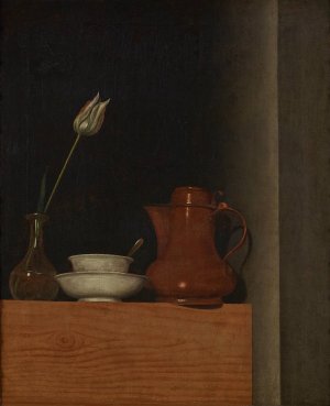 Stillleben mit Krug und Tulpe by Anna Maria Punz Oil Painting