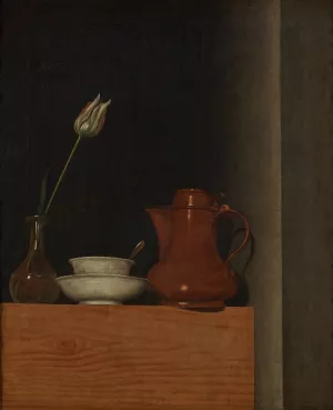 Stillleben mit Krug und Tulpe by Anna Maria Punz Oil Painting