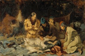 By a Sickbed by Anna Nordlander Oil Painting