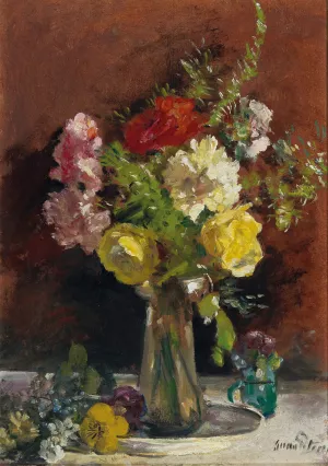 Flower Piece In A Vase by Anna Peters Oil Painting