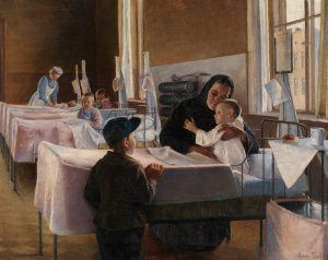 Surgery in hospital by Anna Sahlsten Oil Painting