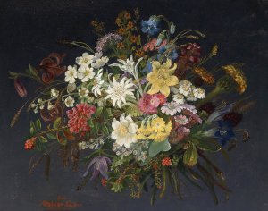 Alpenblumen by Anna Stainer-Knittel Oil Painting