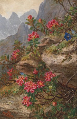 Alpenblumen by Anna Stainer-Knittel Oil Painting