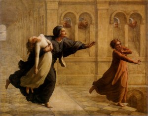 Le Poeme de l'ame - Cauchemar Oil painting by Anne-Francois-Louis Janmot