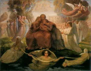 Le Poeme de l'ame - Generation divine Oil painting by Anne-Francois-Louis Janmot