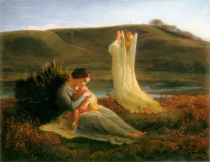 Le Poeme de l'ame - L'Ange et la mere by Anne-Francois-Louis Janmot - Oil Painting Reproduction