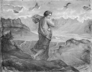 Le Poeme de l'ame - Le Doute Oil painting by Anne-Francois-Louis Janmot