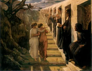 Le Poeme de l'ame - Le Mauvais sentier Oil painting by Anne-Francois-Louis Janmot