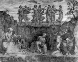 Le Poeme de l'ame - Les Generations du mal Oil painting by Anne-Francois-Louis Janmot