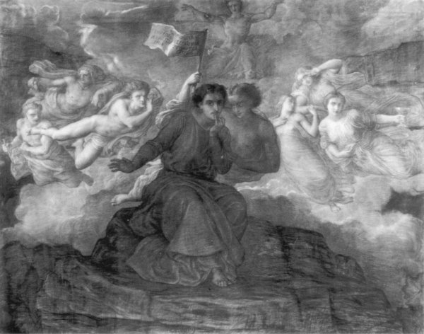 Le Poeme de l'ame - L'Espirit du mal by Anne-Francois-Louis Janmot - Hand-Painted Oil Painting Reproduction