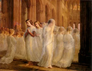 Le Poeme de Lame - Premiere Communion Oil painting by Anne-Francois-Louis Janmot