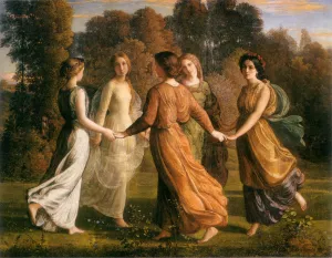 Le Poeme de l'ame - Rayons du soleil Oil painting by Anne-Francois-Louis Janmot