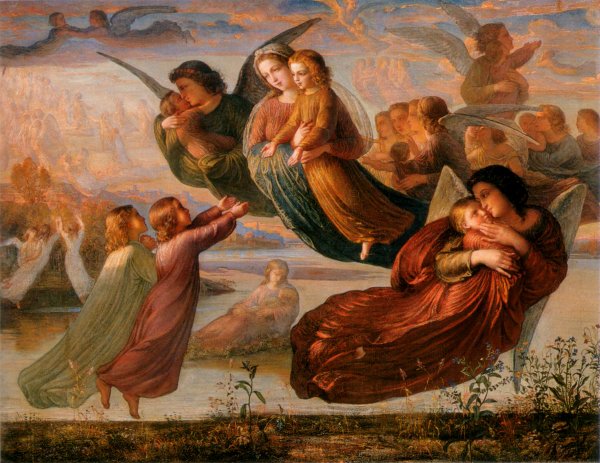 Le Poeme de l'ame - Souvenirs du ciel by Anne-Francois-Louis Janmot - Hand-Painted Oil Painting Reproduction