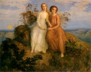 Le Poeme de l'ame - Un Soir Oil painting by Anne-Francois-Louis Janmot