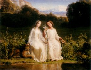 Le Poeme de l'ame - Virginitas Oil painting by Anne-Francois-Louis Janmot