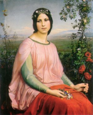 Les Fleurs des Champs Oil painting by Anne-Francois-Louis Janmot