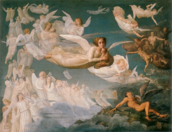 The Passage of Souls by Anne-Francois-Louis Janmot - Hand-Painted Oil Painting Reproduction