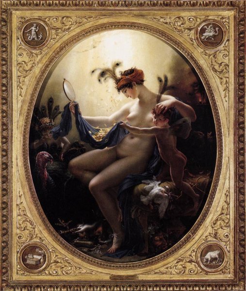 Mademoiselle Lange as Danae by Anne-Louis De Roucy-Trioson - Hand-Painted Oil Painting Reproduction