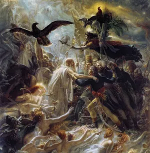 Ossian Receiving the Ghosts of French Heroes painting by Anne-Louis De Roucy-Trioson
