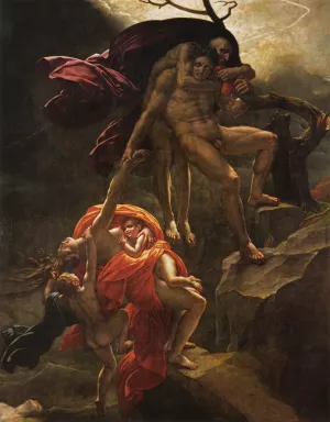 Scene of the Flood by Anne-Louis De Roucy-Trioson Oil Painting