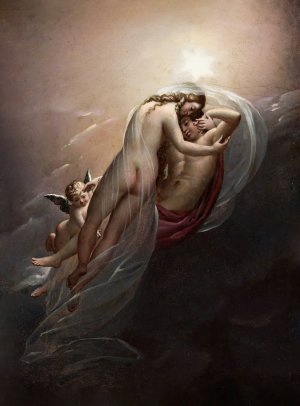 Aurora and Cephalus by Anne Louis Girodet-Trioson Oil Painting