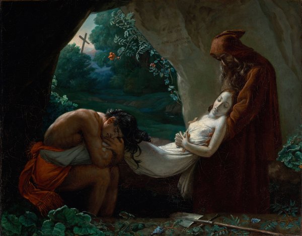 Burial of Atala  by Anne Louis Girodet-Trioson - Hand-Painted Oil Painting Reproduction
