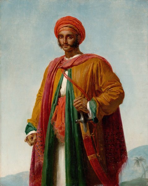 Study for 'Portrait of an Indian' by Anne Louis Girodet-Trioson - Hand-Painted Oil Painting Reproduction