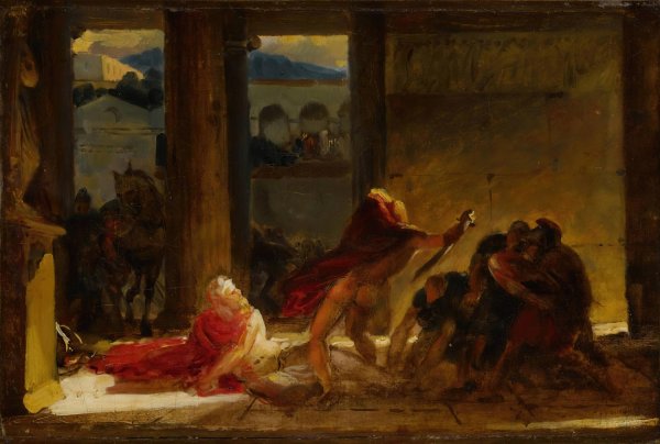The Death of Pyrrhus by Anne Louis Girodet-Trioson - Hand-Painted Oil Painting Reproduction