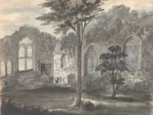 Abbey at Birkenhead 1830 by Anne Rushout Oil Painting